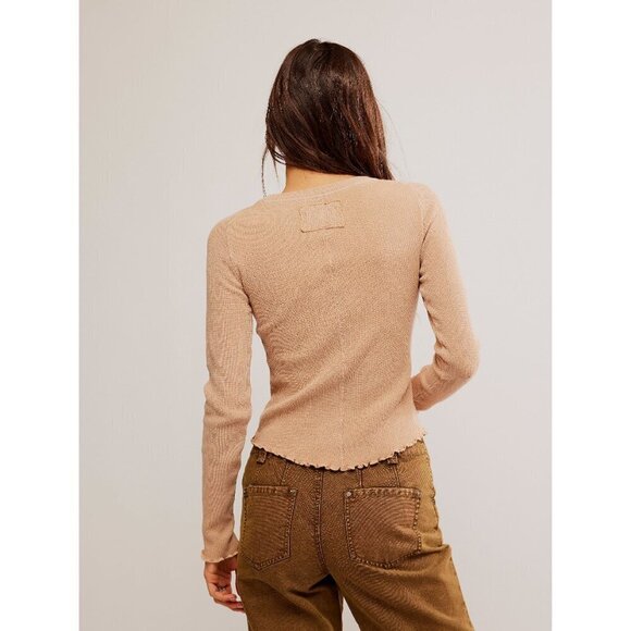 FREE PEOPLE We The Free Easy Does It Tee T-shirt Top/ Cuban Sand NEW! - Picture 4 of 9